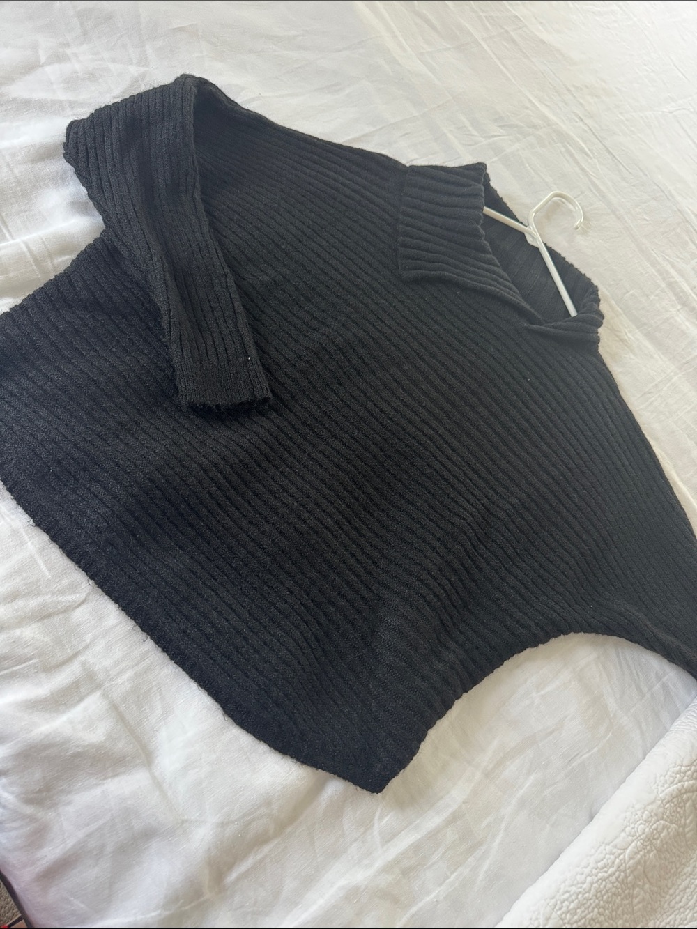 Max Studio Black Ribbed Turtleneck Sweater